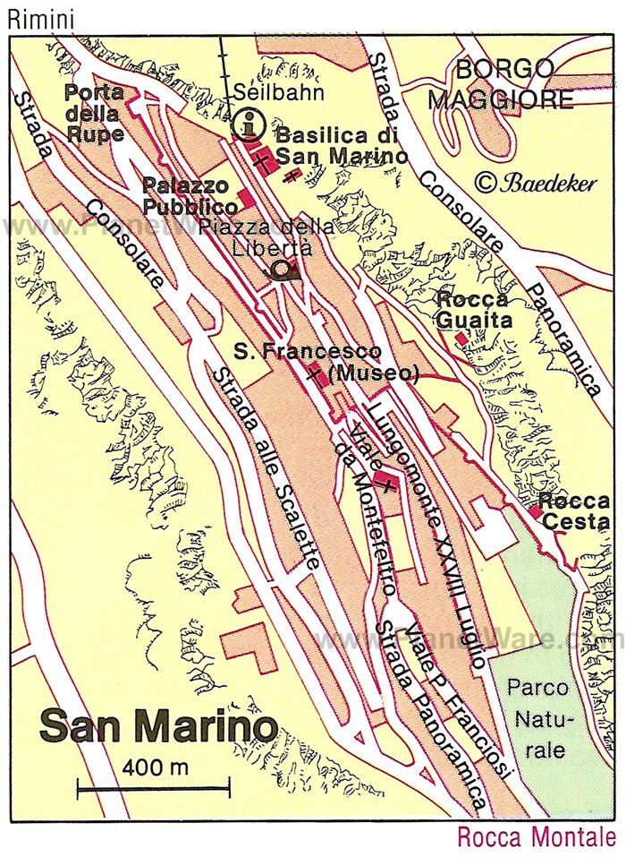 San Marino Map - Tourist Attractions