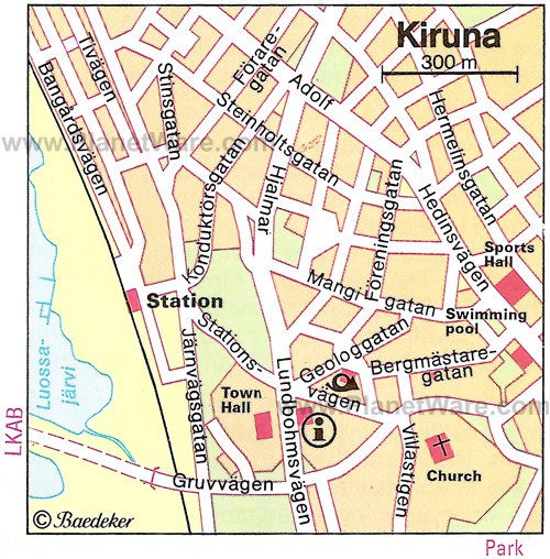 Carte de Kiruna - Attractions touristiques