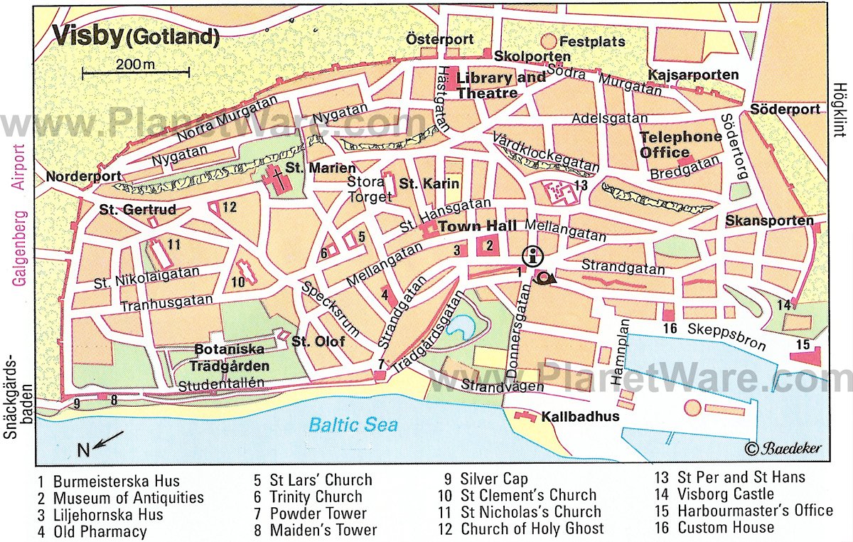 Visby (Gotland) Map - Tourist Attractions