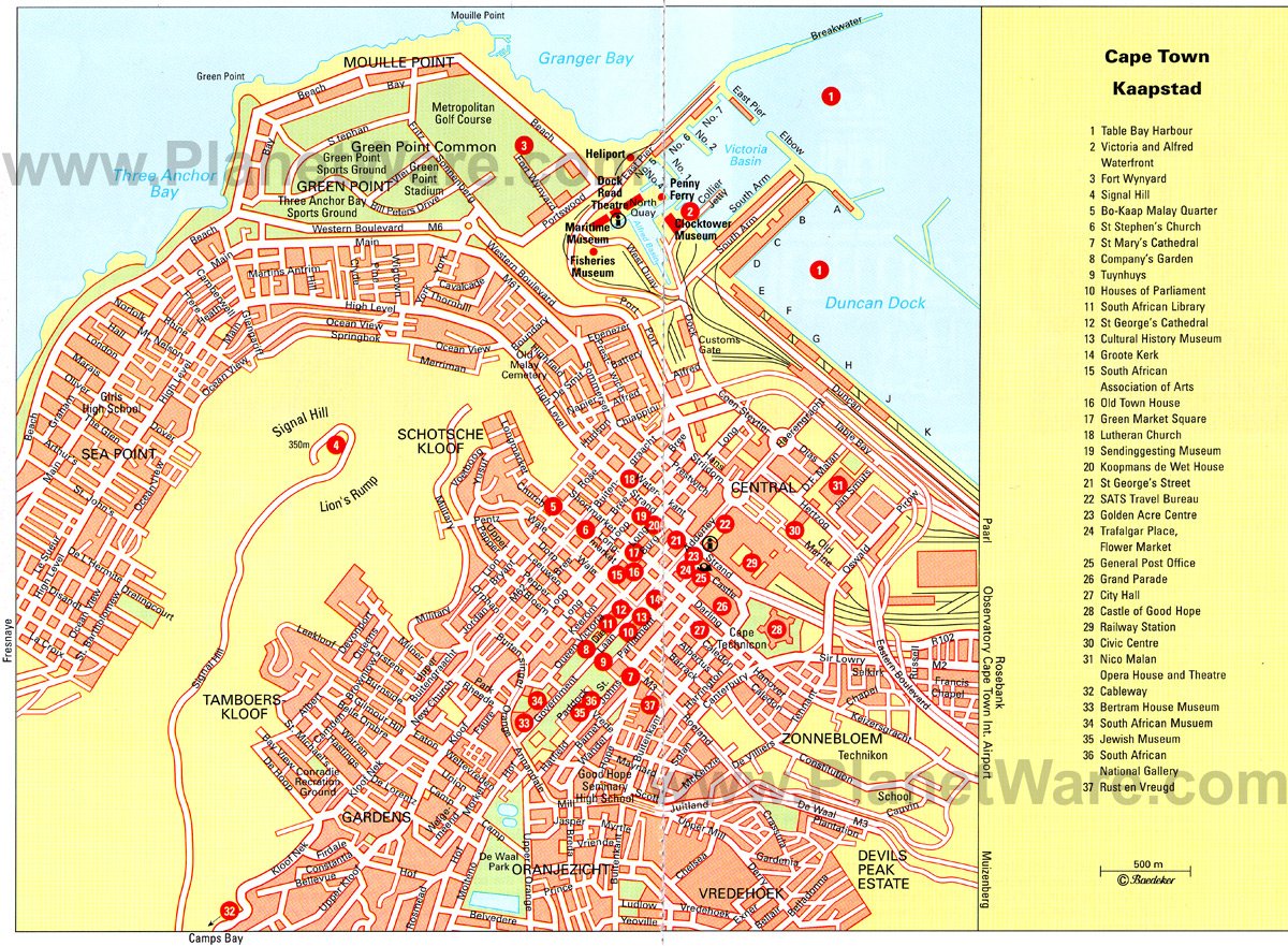 Cape Town Map - Tourist Attractions