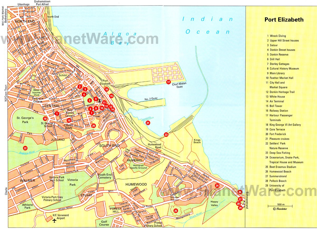 Port Elizabeth Map - Tourist Attractions