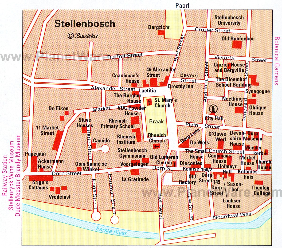 Stellenbosch Map - Tourist Attractions