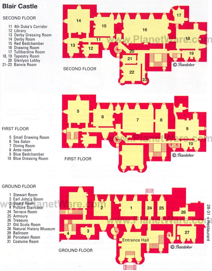 Château de Blair - Carte du plan d'étage