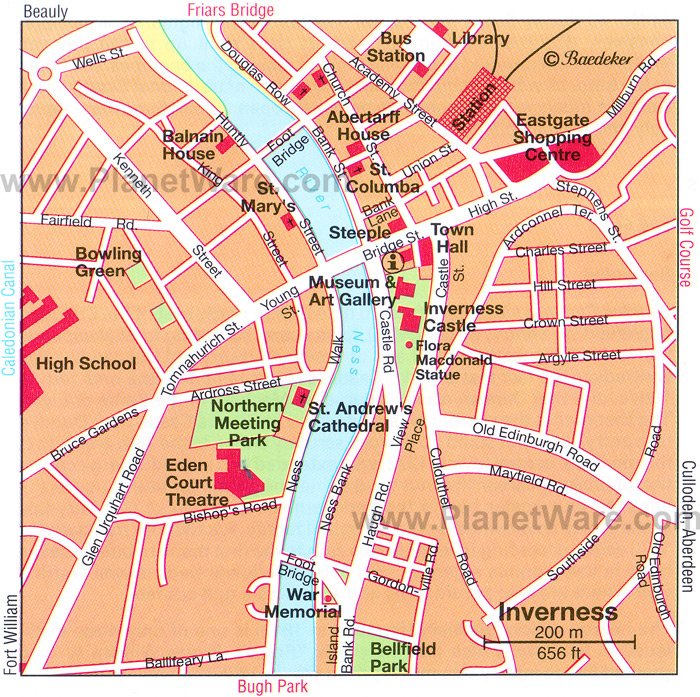 Inverness Map - Tourist Attractions