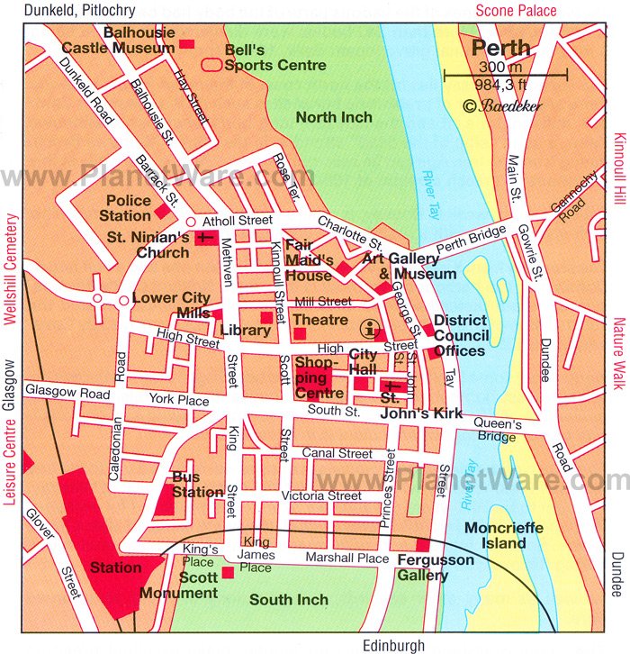 Perth, Scotland Map - Tourist Attractions