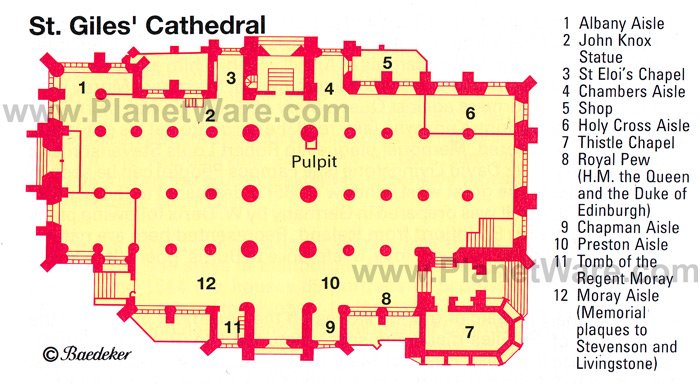 St.Giles Cathedral - Floor plan map
Things to Do in Edinburgh