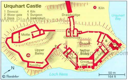 Urquhart Castle - Floor plan map
