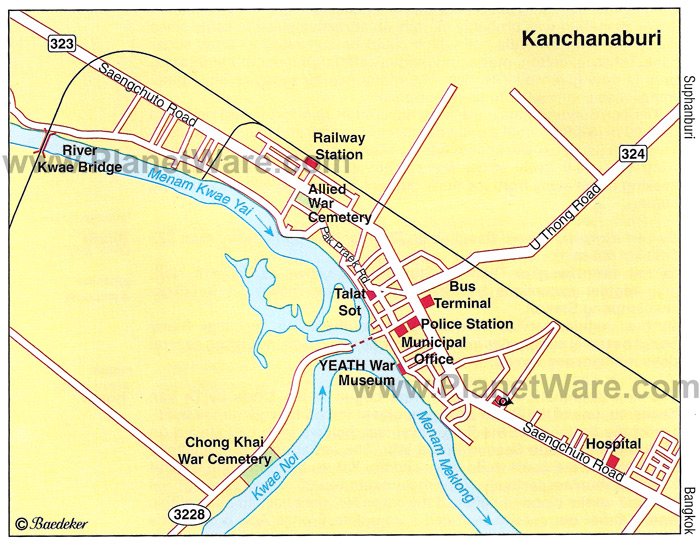 Kanchanaburi Map - Tourist Attractions