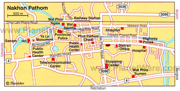 Nakhon Pathom Map - Tourist Attractions