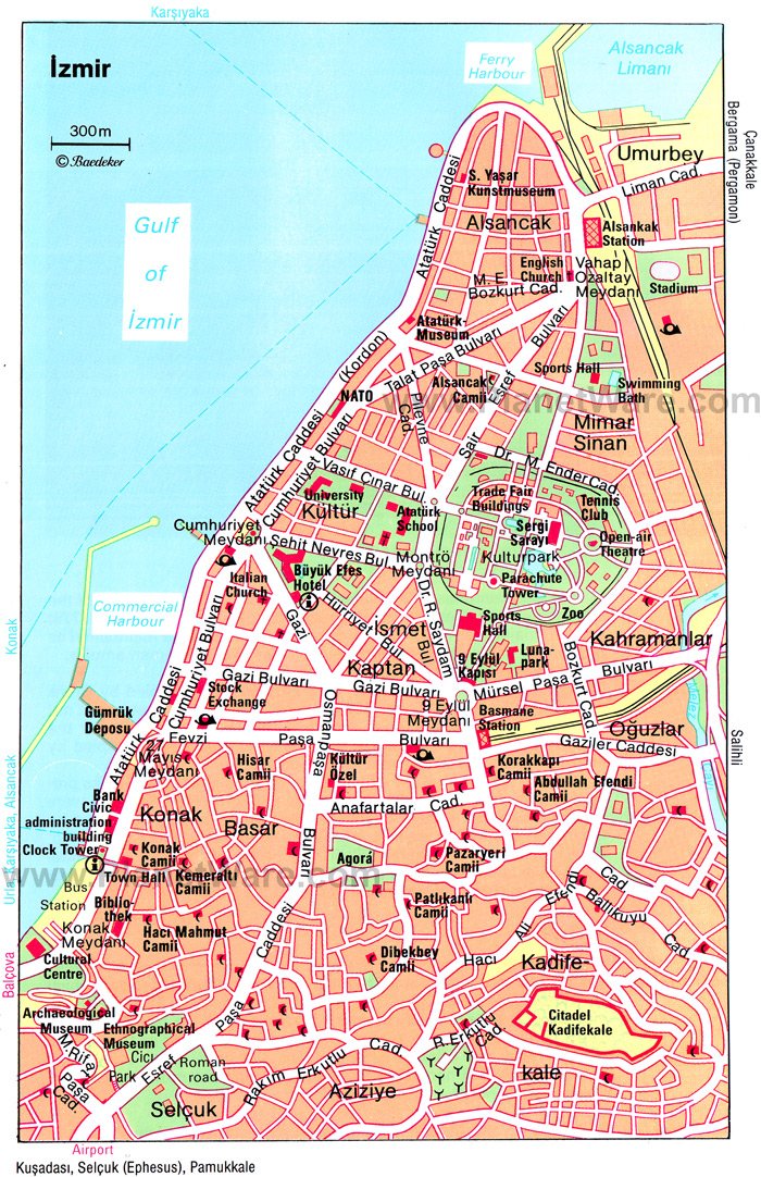 Izmir Map - Tourist Attractions