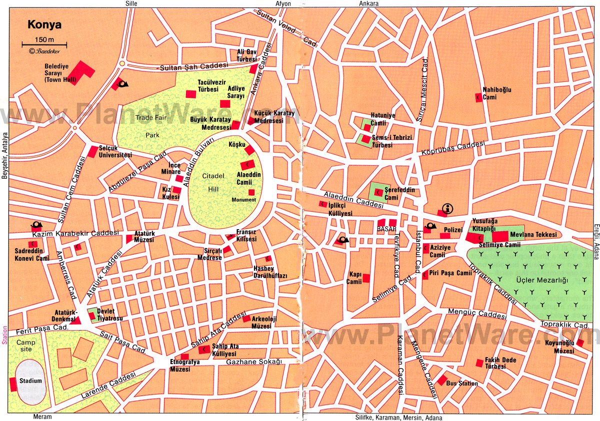 Konya Map - Tourist Attractions
