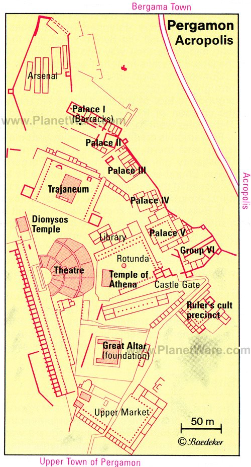 Pergamon - Acropolis - Floor plan map