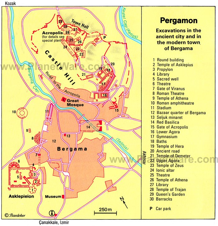 Pergamon Map - Tourist Attractions