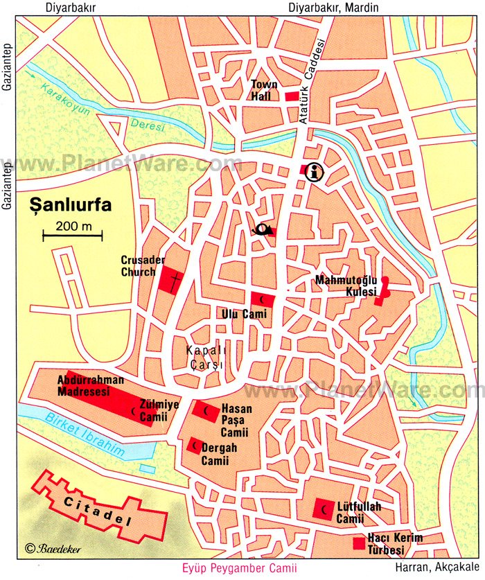 Sanliurfa Map - Tourist Attractions