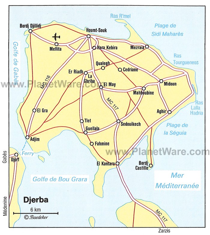 Djerba Map - Tourist Attractions