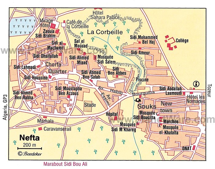 Nefta Map - Tourist Attractions