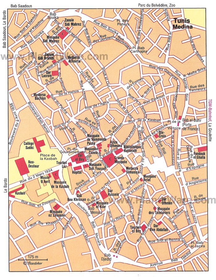 Tunis Medina - Floor plan map