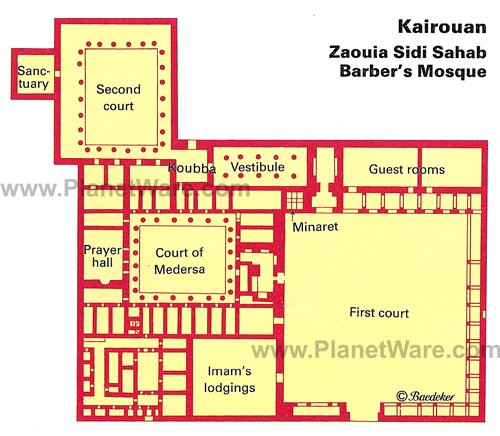 Zaouia - Sidi Sahab Barber's Mosque - Floor plan map