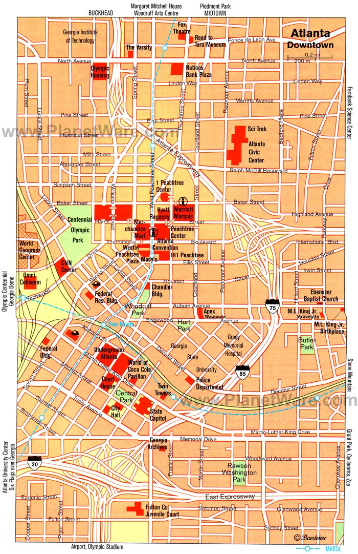 Atlanta Map - Tourist Attractions