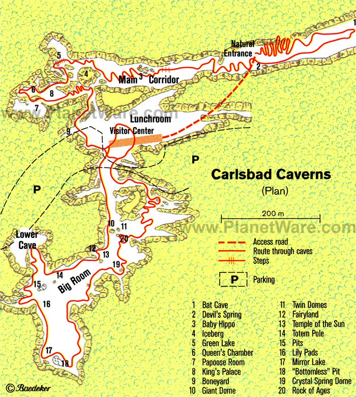 Carlsbad Caverns National Park - Floor plan map