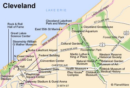 Cleveland Map - Tourist Attractions