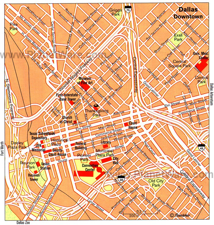 Dallas Map - Tourist Attractions