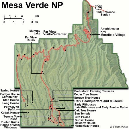 Mesa Verde National Park - Map