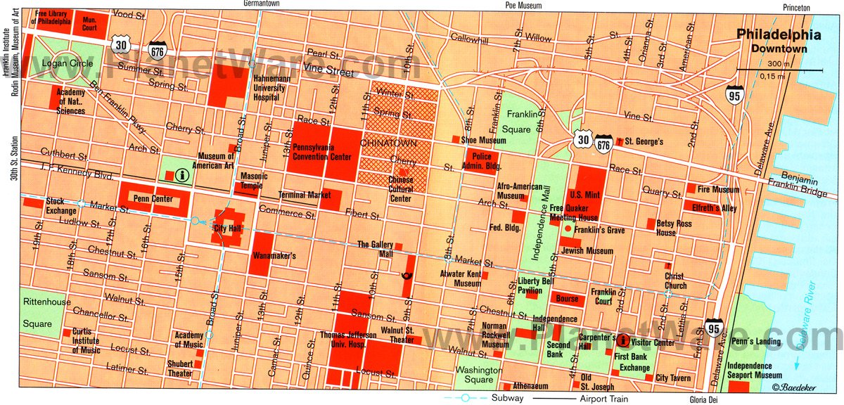 Philadelphia Map - Tourist Attractions