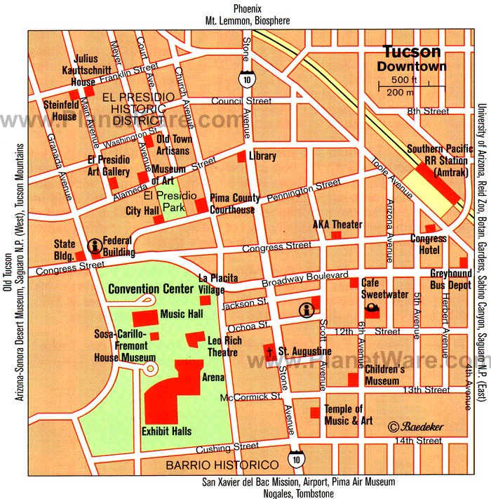 Tucson Map - Tourist Attractions