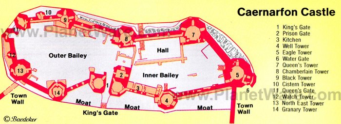Caernarfon Castle - Floor plan map
