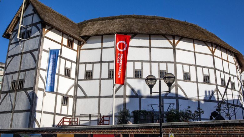 Exterior view of the reconstructed Shakespeare's Globe Theatre in London, England