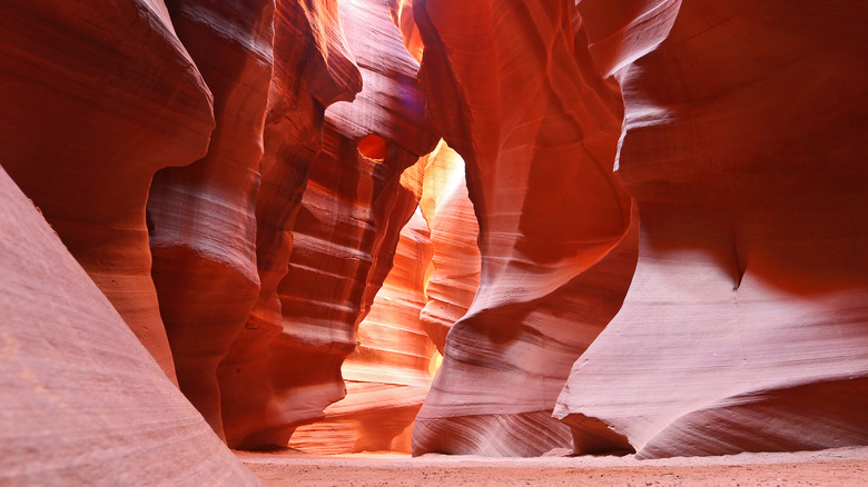 A view from inside Antelope Canyon near Page, Arizona