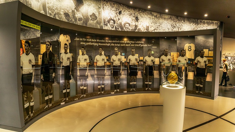 A display of footballers at the German Football Museum.