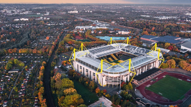 The Westfalenstadion in Dortmund from the air.