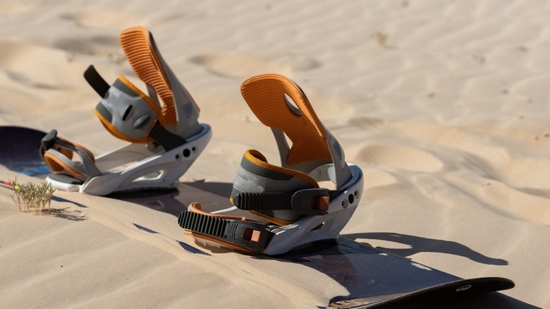 A sand board buried in the sand of Egypt's Sahara desert