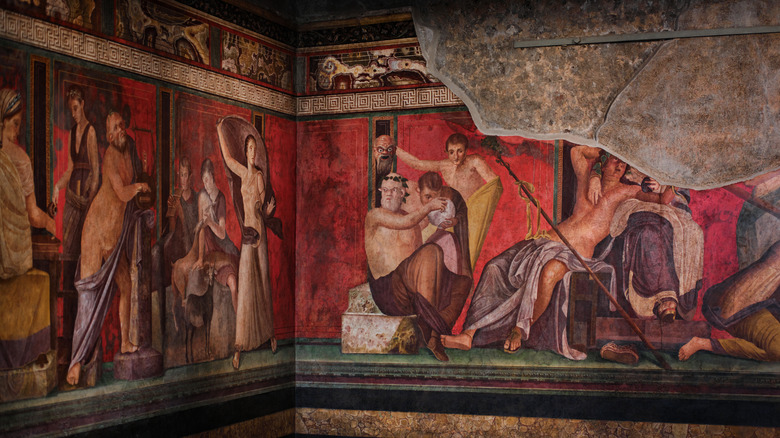 Well-preserved fresco in the Villa of the Mysteries, Pompeii
