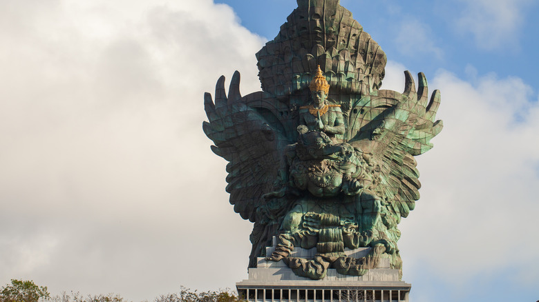 View of Garuda Wisnu Kencana statue from below
