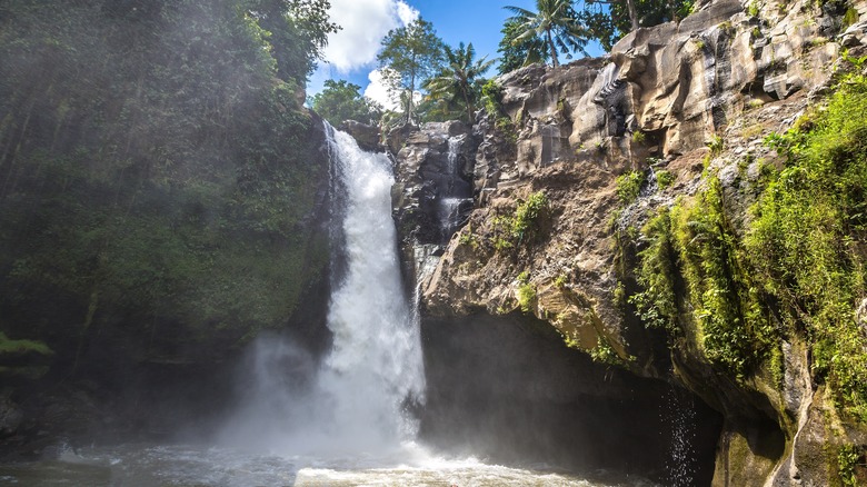 Tegenungan Waterfall in Bali on a sunny day