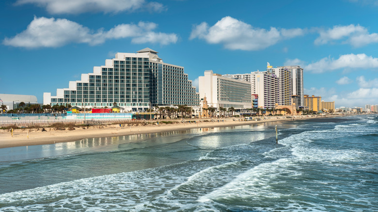 Hotels along the Daytona Beach shoreline