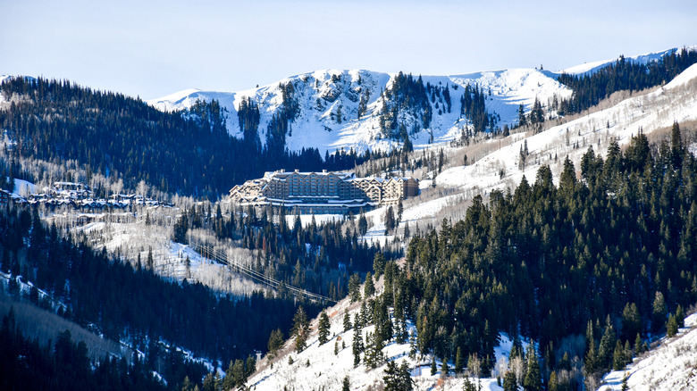 Snowy slopes at Deer Valley Resort near Park City, Utah