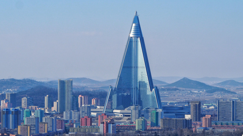 Ryugyong Hotel and Pyongyang skyline