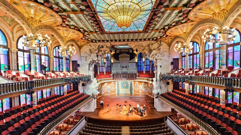 Concert hall inside Palau de la Musica Catalana
