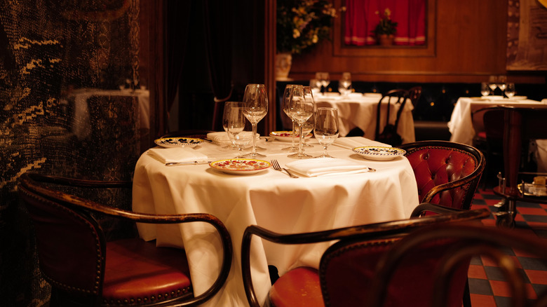 Table inside Carbone in New York City