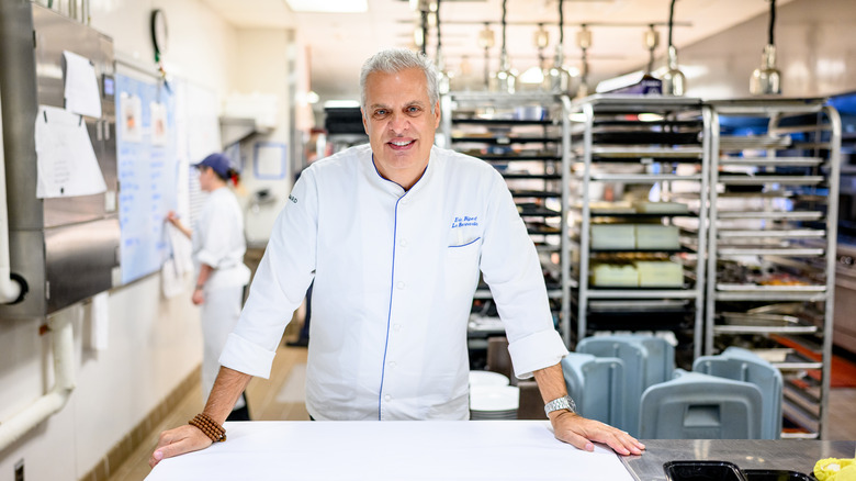 Chef Eric Ripert inside Le Bernardin kitchen