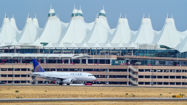 The fabric tent-like roof of Denver International Airport