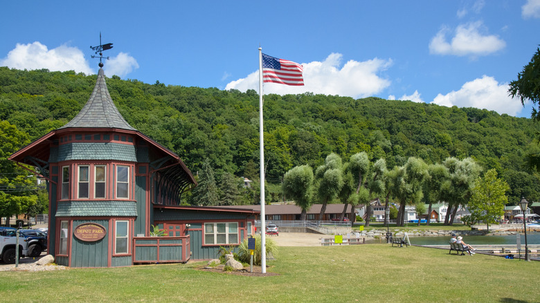 View of Hammondsport's Depot Park on a sunny day