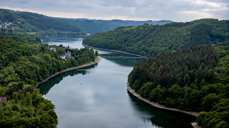 Panoramic view of Upper Sure Lake and surrounding forests