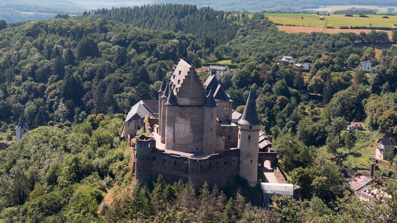 Vianden Castle from above panoramic view