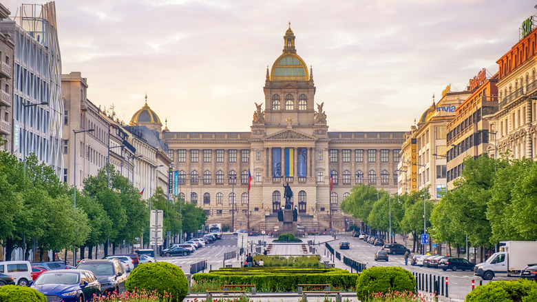 Boulevard of Wenceslas Square in Prague, Czechia