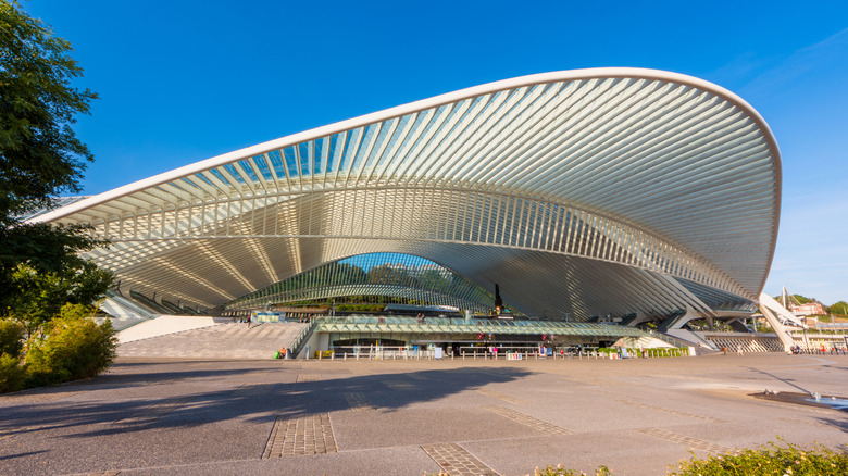 Liège Guillemins Railway Station in Liège, Belgium, designed by architect Santiago Calatrava